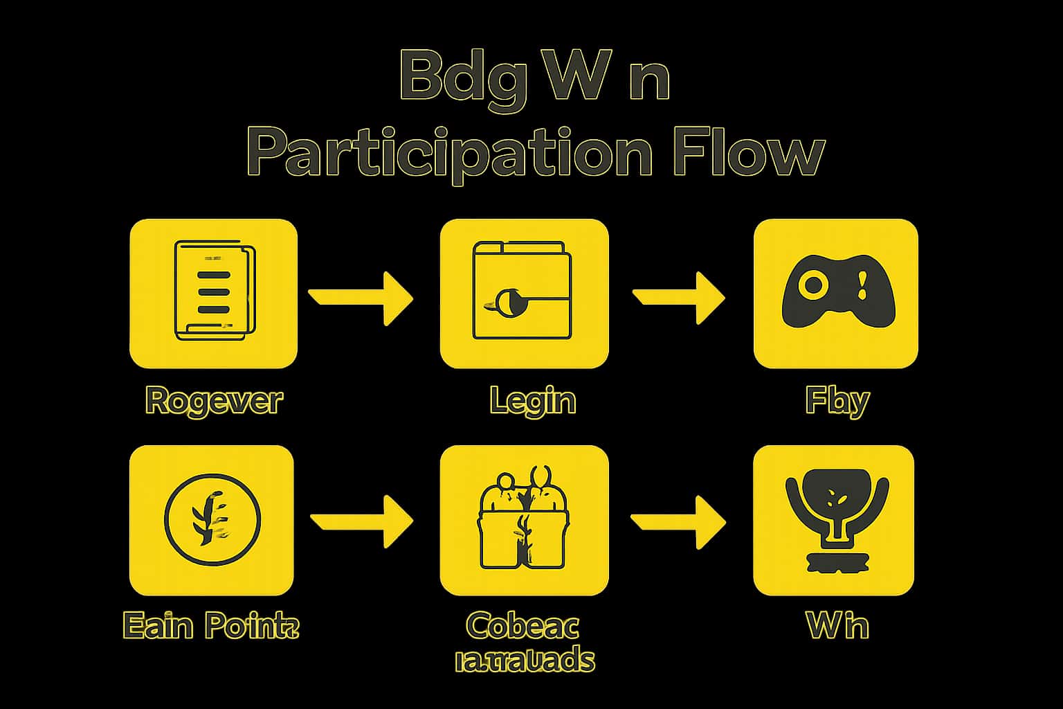 An informational scene showcasing the Bdg Win Participation Flow with prominent text.